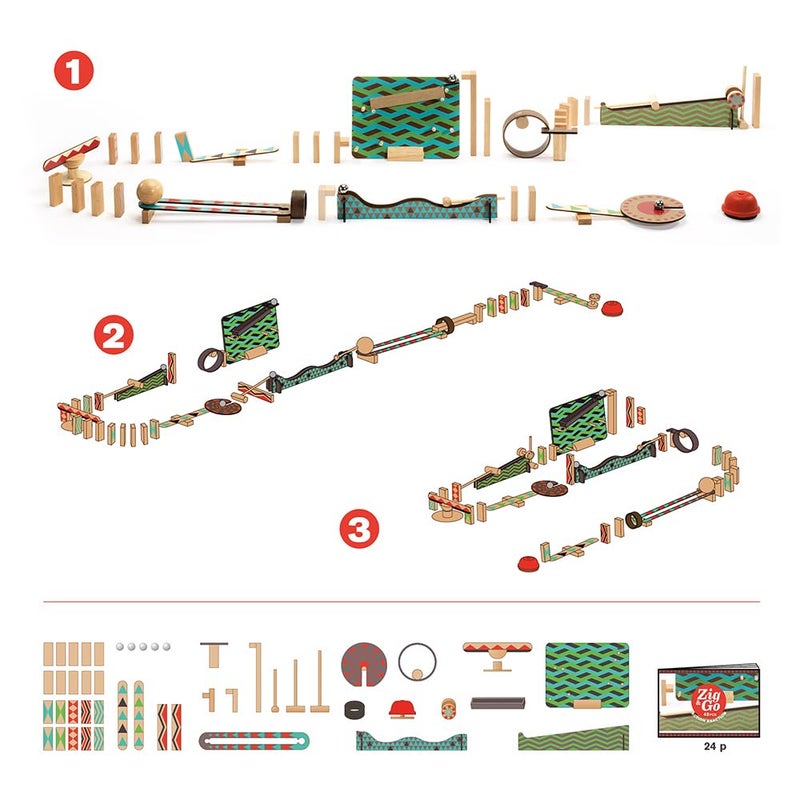DJECO Zig & Go Big Boum Wall Construction Set (48pcs) - Chain Reaction Game for Kids - Fun & Creative Activity for Friends & Family, Educational Toys for Children 8+ Years Girls & Boys - Image 3